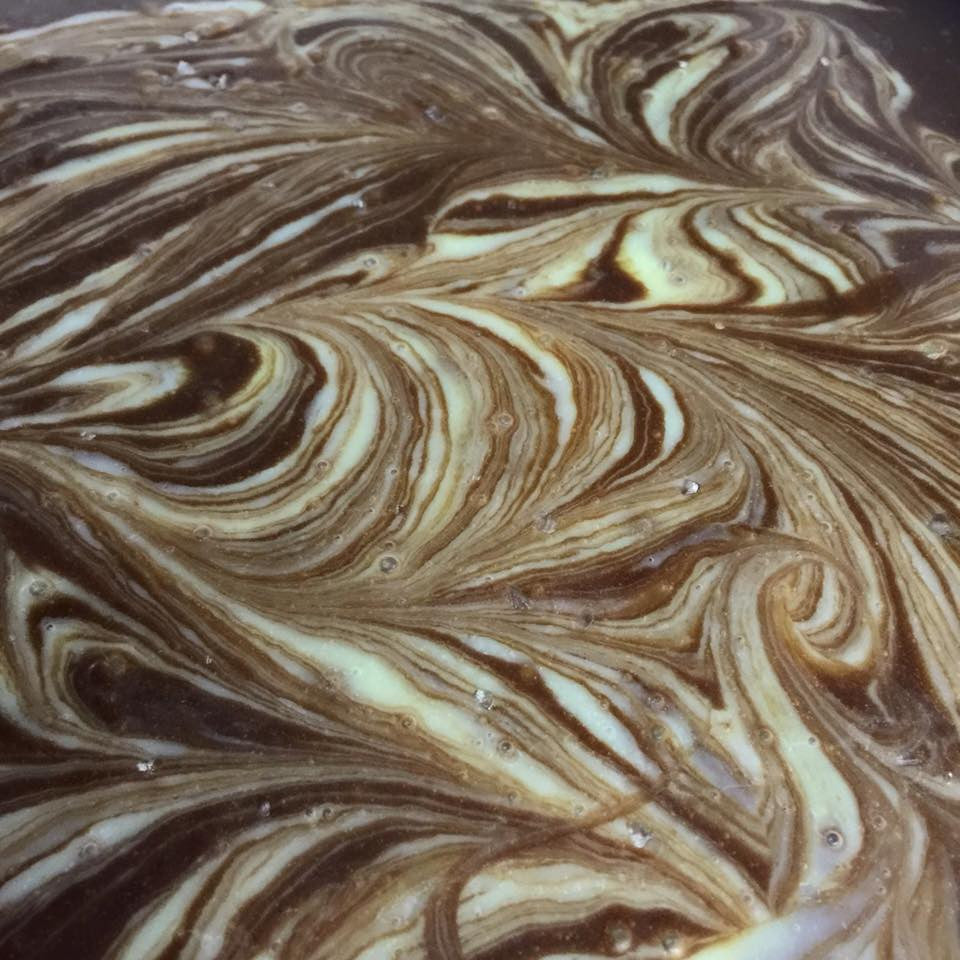 Our Salted caramel, all mixed and ready for baking.